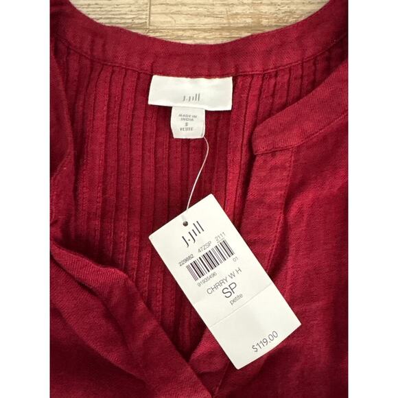 Women’s SP J. Jill Cherry Red Tunic Dress Long Sleeve Petite NWT - Picture 4 of 10